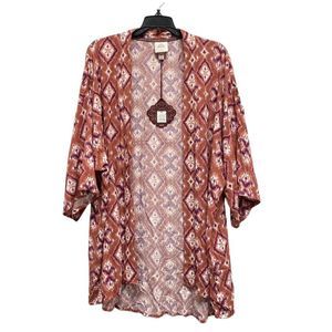 Women's MED/LARGE Duster Kimono Cardigan Knox Rose Cognac